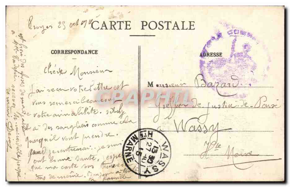 Troyes - La Préfecture — Collection T.G. n°20 — Verso
