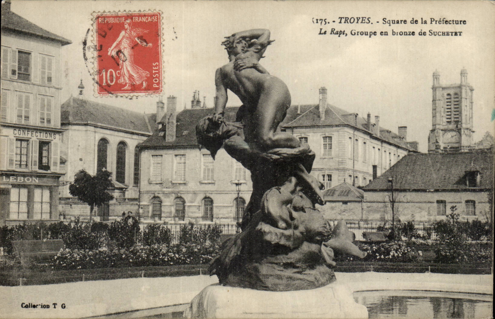 Troyes CPA Le rapt par Suchetet square de la Prefecture