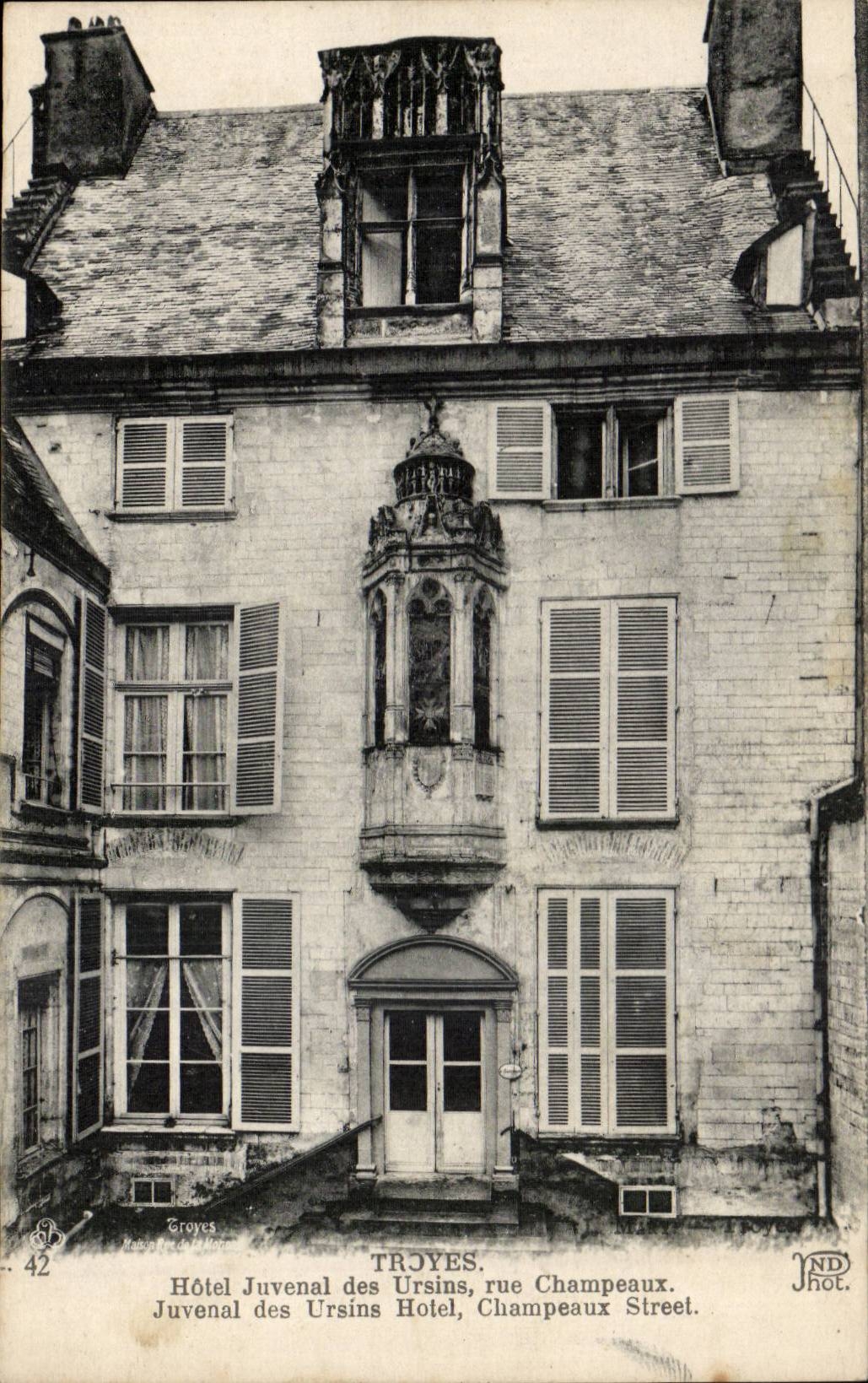 TRoyes CPA Hotel Juvenal des Ursins rue Champeaux 