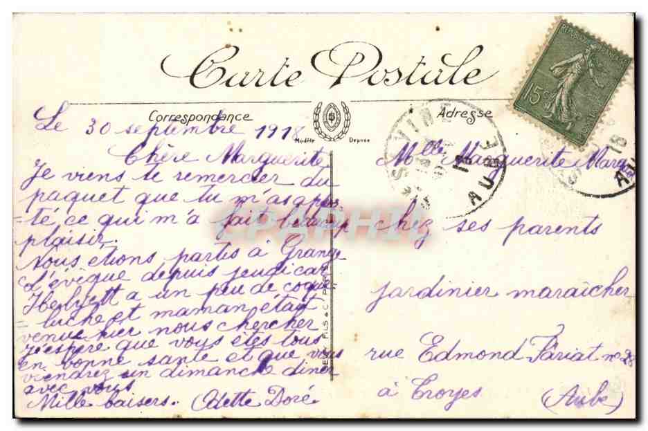 TRoyes CPA Le pont le college de jeunes filles et le bassin — Verso