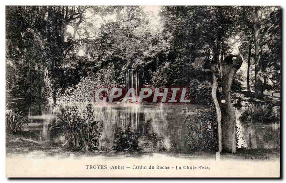 Troyes (Aube) — Jardin du Roche — La Chute d'eau — éditeur Bollé, Marguela