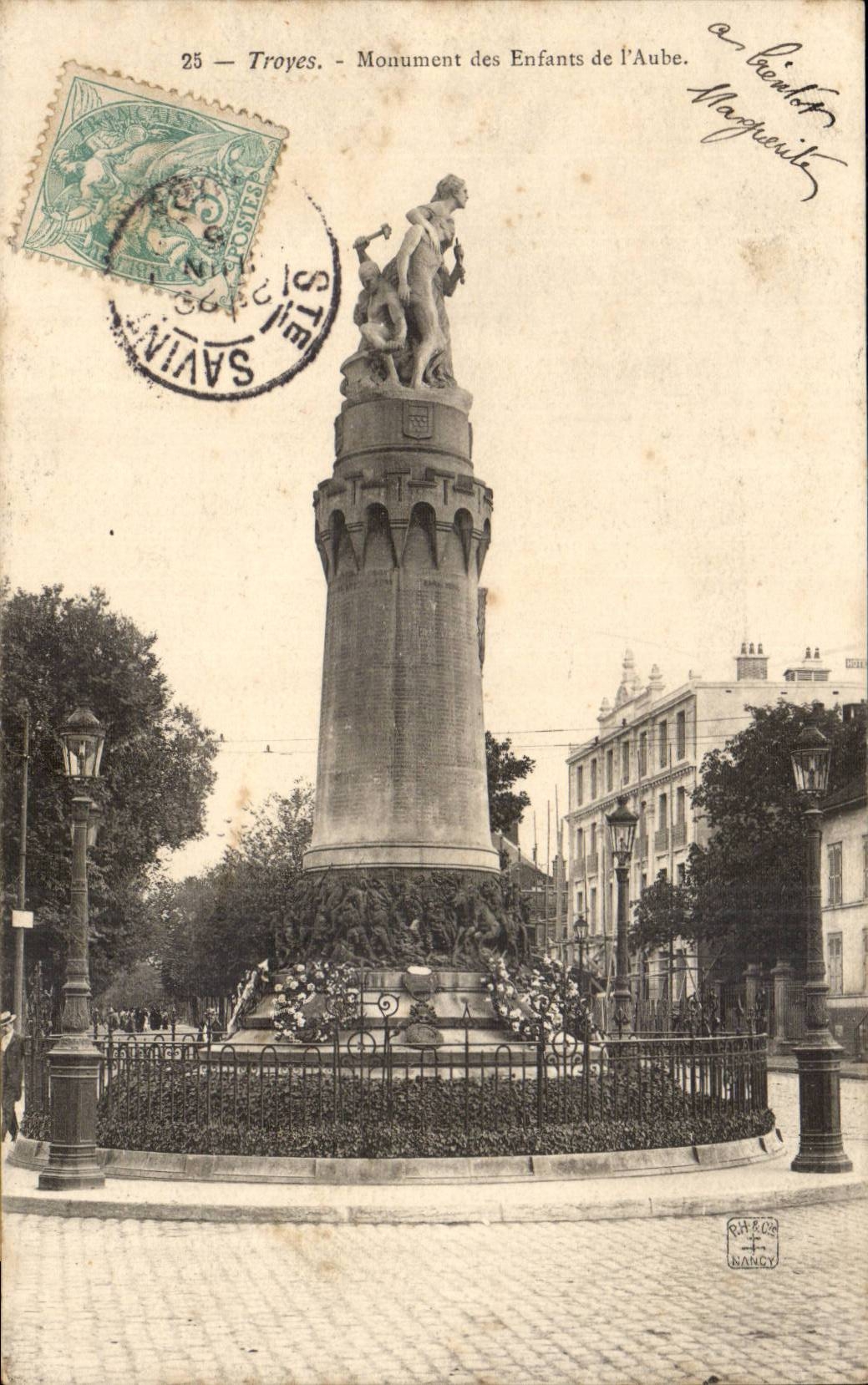 TRoyes CPA Monument des enfants de l'aube
