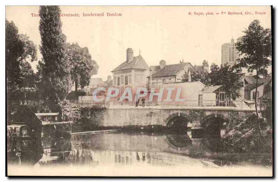 Troyes — Überlaufbecken, Boulevard Danton — E. Guyot, phot. — V° Bertrand, Verlag, Troyes