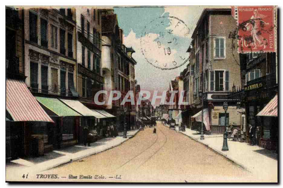 Troyes CPA Rue Emile Zola