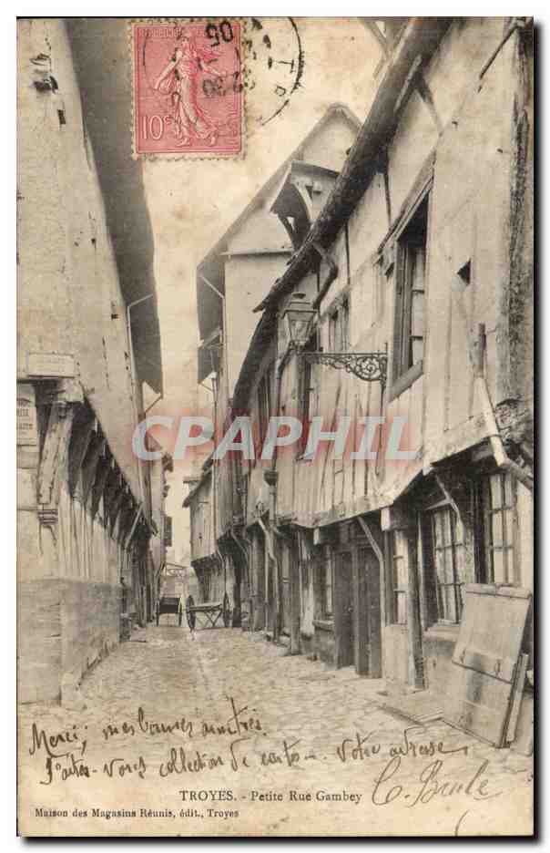 Troyes - Petite Rue Gambey — Maison des Magasins Réunis, édit., Troyes