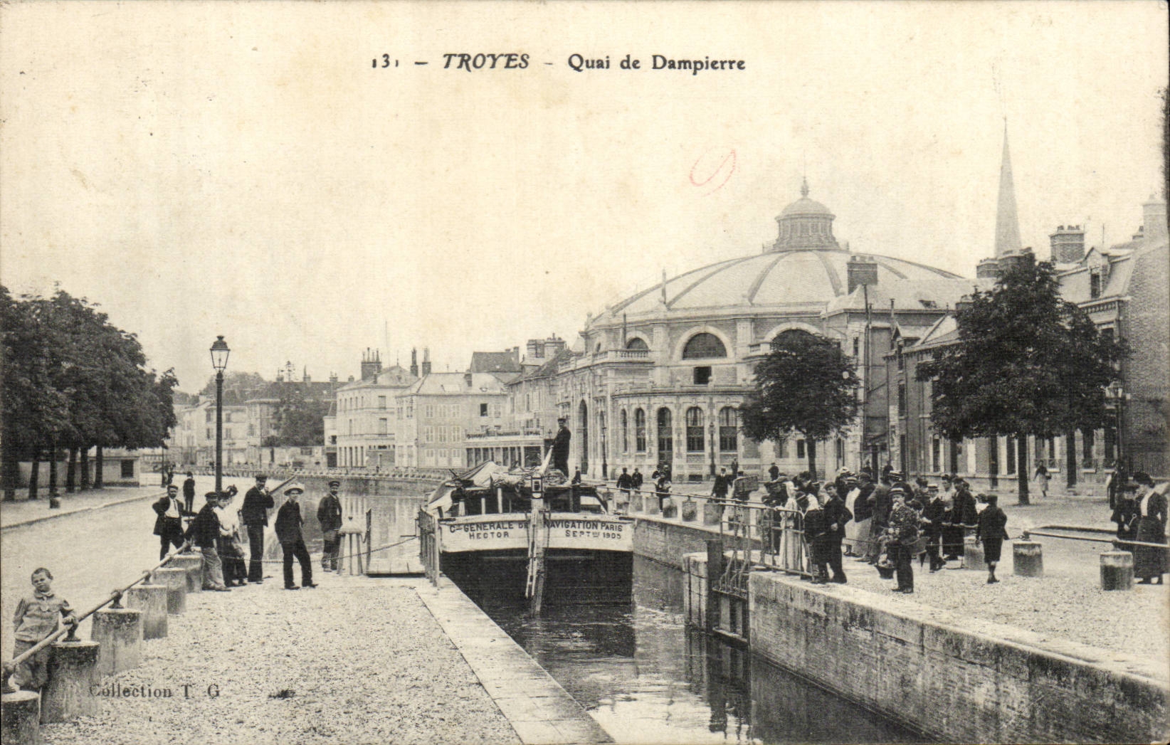 Troyes - Muelle de Dampierre — barco de la Compagnie Générale de Navigation París a Troyes, editor T.G. n°131