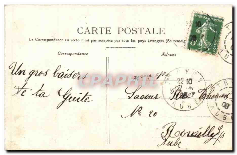 Troyes - Muelle de Dampierre — barco de la Compagnie Générale de Navigation París a Troyes, editor T.G. n°131 — Reverso