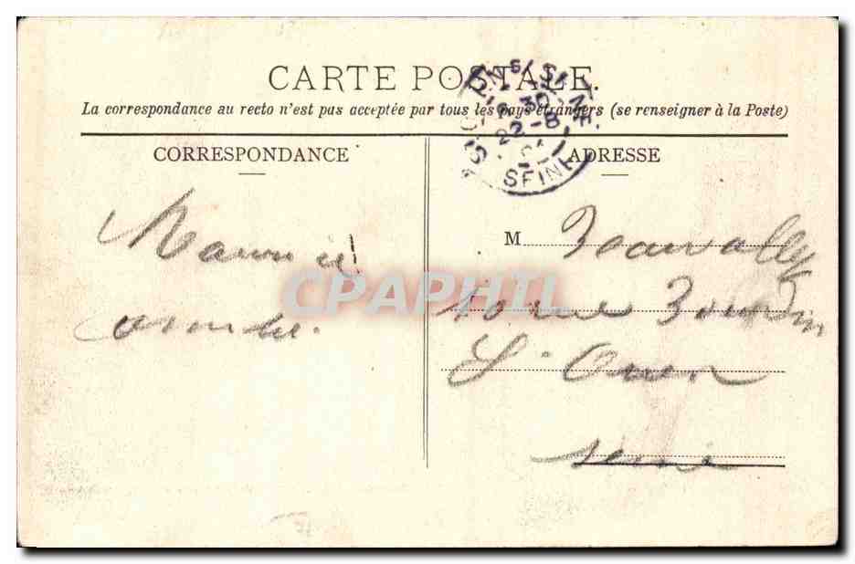 Troyes CPA le port aux bois  — Verso