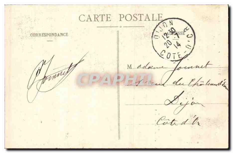 Troyes CPA Le beffroi de Saint Jean — Rückseite