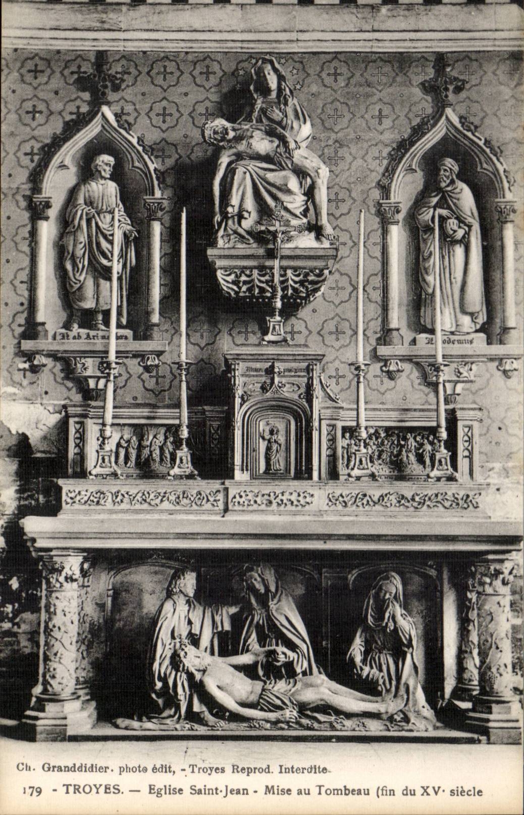 Troyes — Église Saint-Jean — Mise au Tombeau (fin du XVᵉ siècle) — Ch. Granddidier, photo édit, Troyes