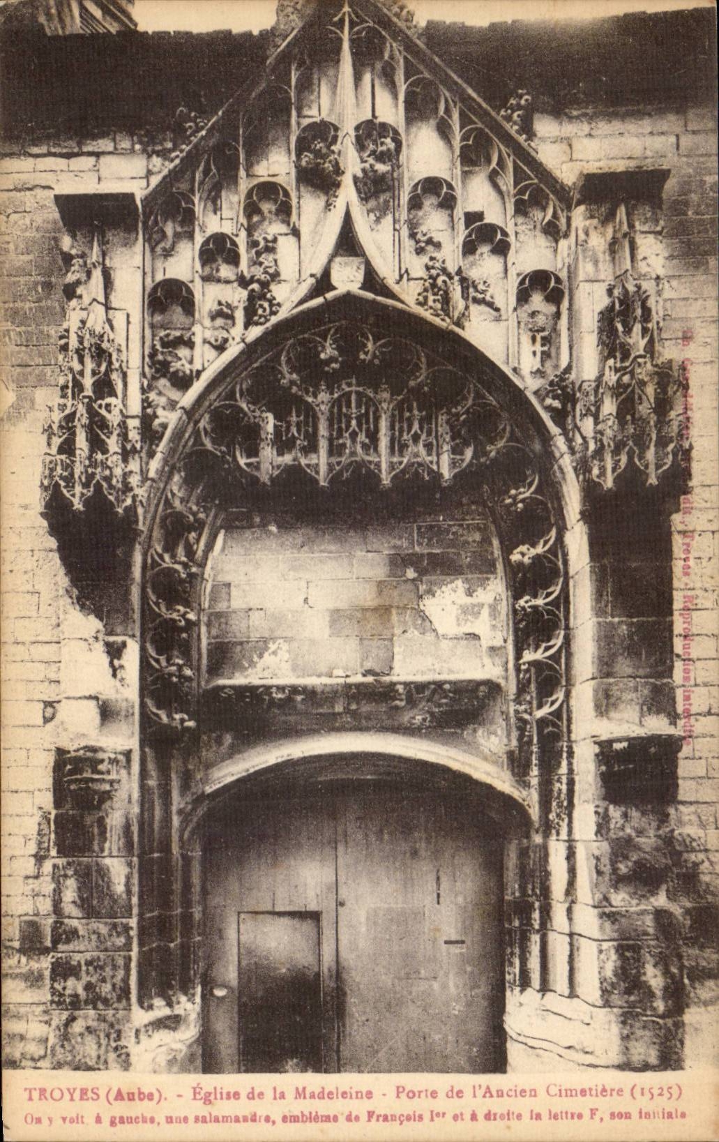 Troyes CPA Eglise de la Madeleine Porte de l'ancien cimetiere