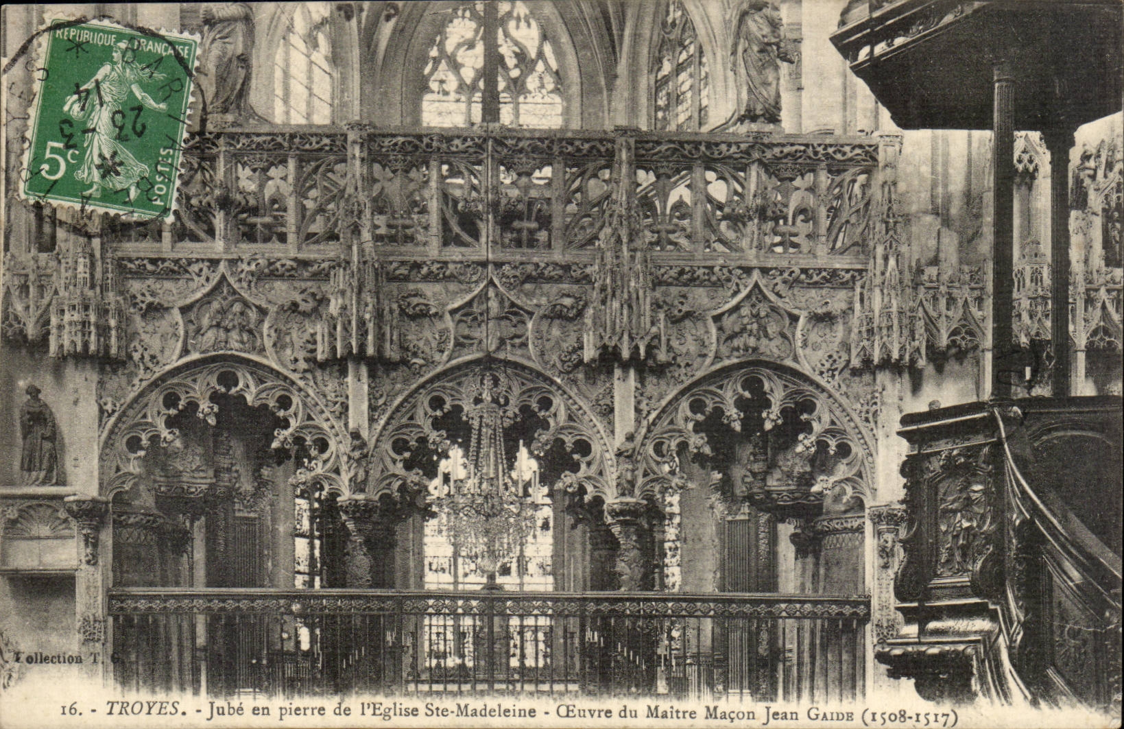 Troyes - Jubé en pierre de l'Église Ste-Madeleine - Œuvre du Maître Maçon Jean Gaidé (1508-1517)