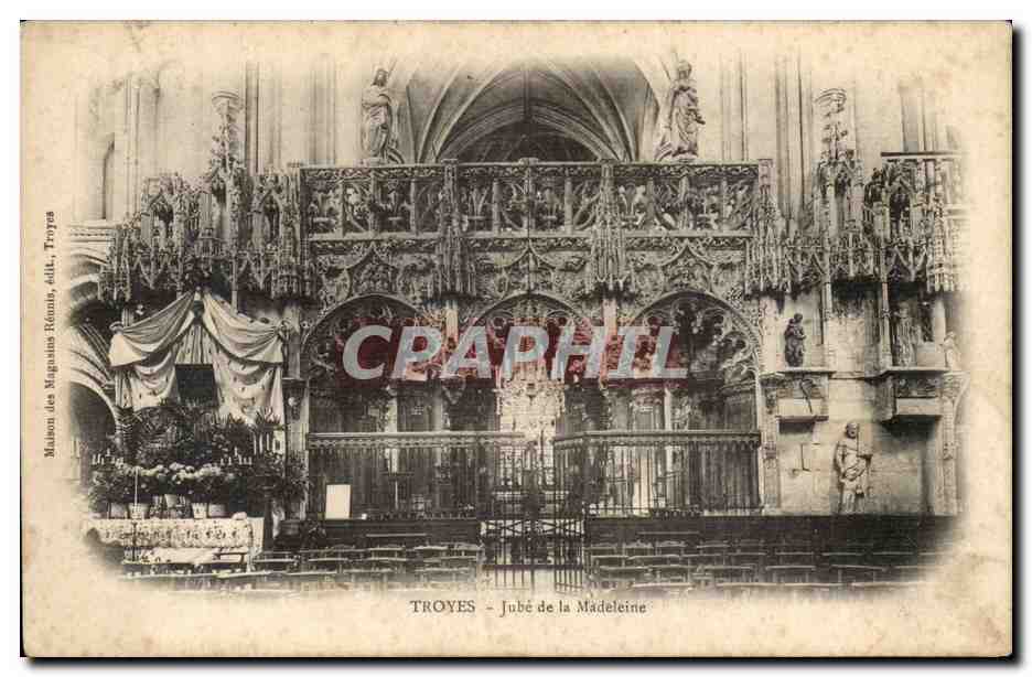 Troyes CPA Jube en pierre de l'eglise de la Madeleine Oeuvre du maitre macon Jean Gaude