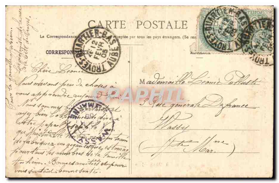 Troyes CPA Jube en pierre de l'eglise de la Madeleine Oeuvre du maitre macon Jean Gaude — Rückseite