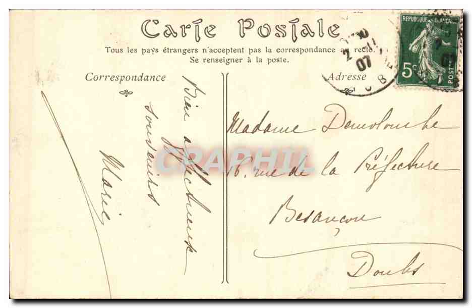 Troyes CPA Jube en pierre de l'eglise de la Madeleine Oeuvre du maitre macon Jean Gaude — Rückseite