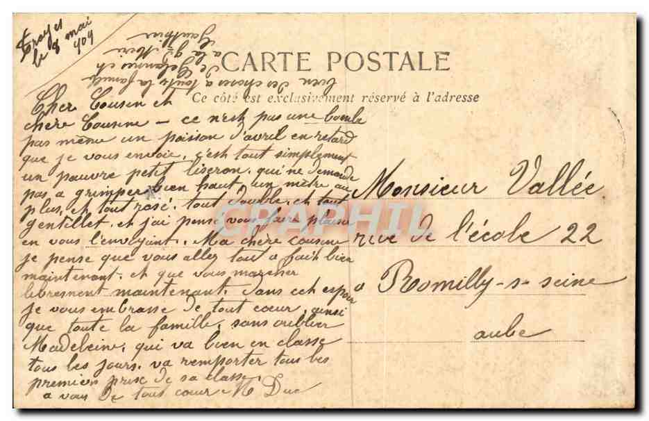 Troyes CPA Chevet de Saint Nizier et rue des TRois paroisses — Rückseite
