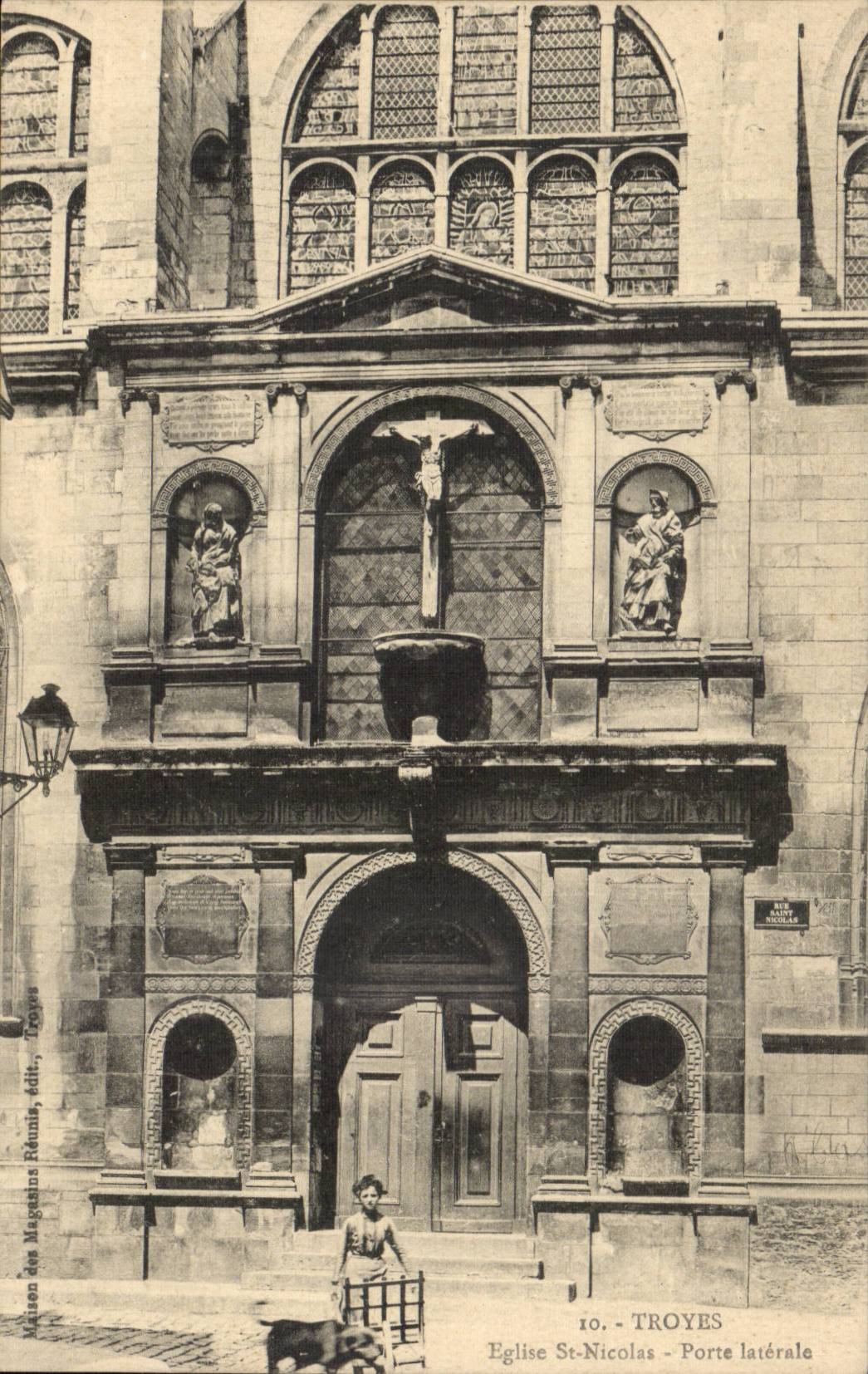Troyes CPA Eglise Saint Nicolas Porte laterale