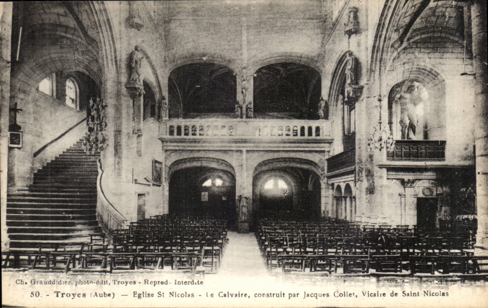 Troyes CPA Eglise Saint Nicolas Le calvaire Jacques Collet vicaire