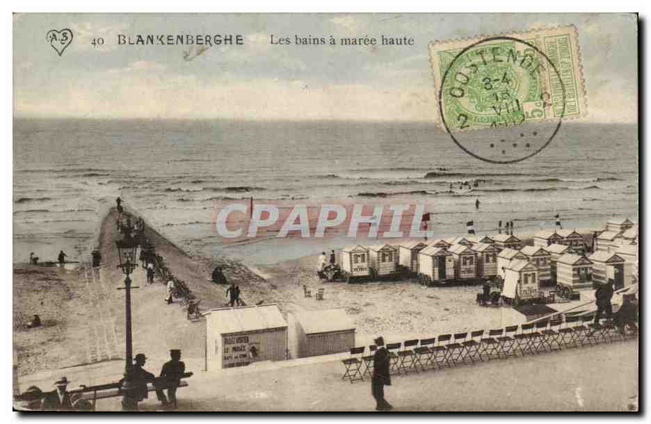 Belgie Belgique CPA Blankenberghe Les bains a maree haute