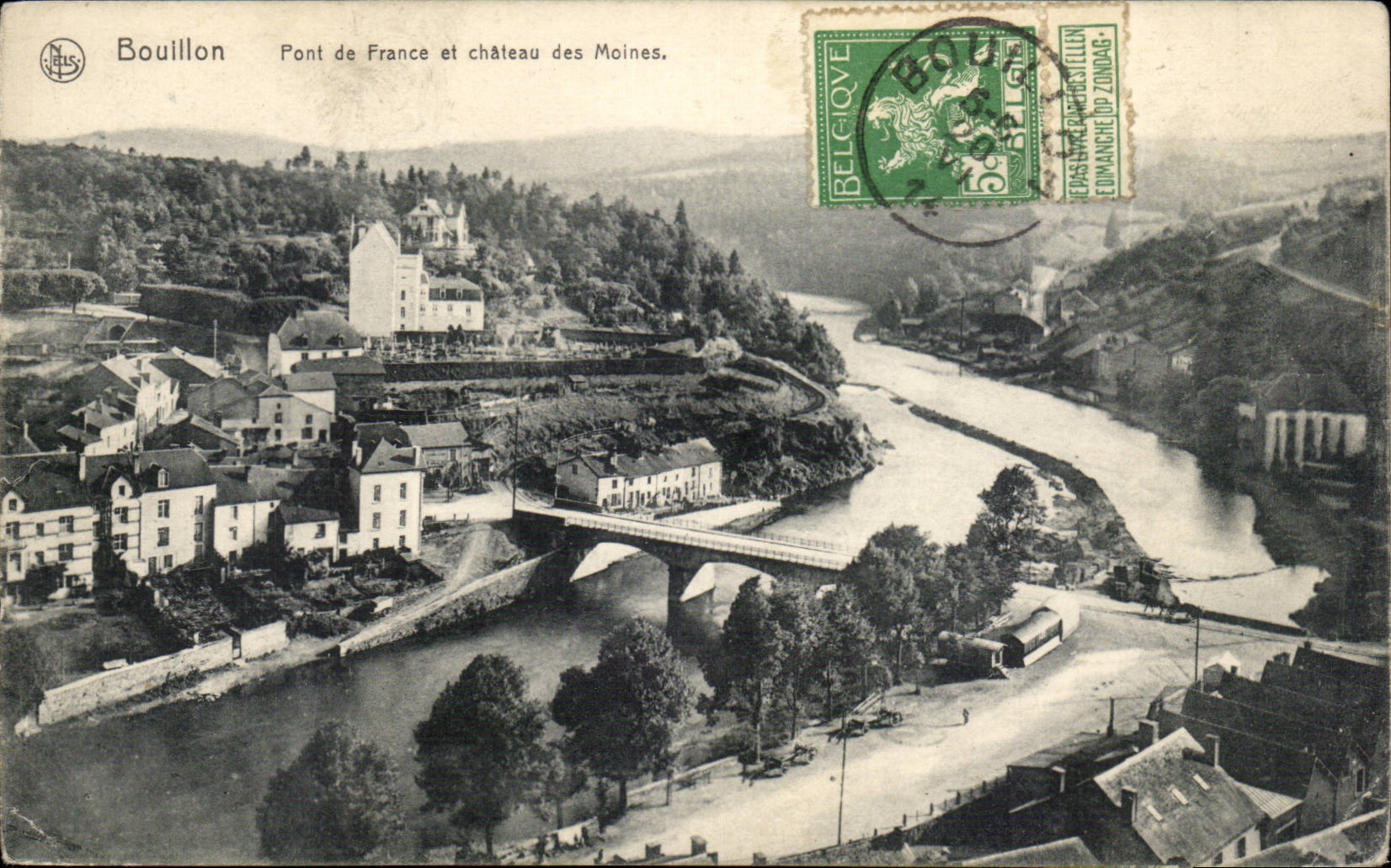 Bouillon — Pont de France et château des Moines — N.ELS, Série 2, No. 21