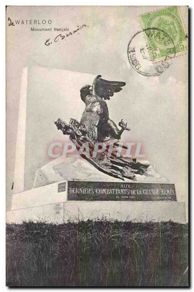 Belgie Belgique CPA Waterloo Monument Francais (aigle eagle)