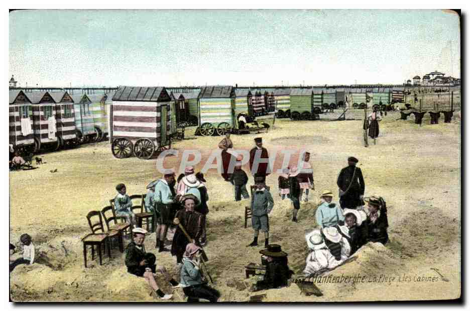 Belgie Belgique CPA Blankenberghe La plage et les cabines