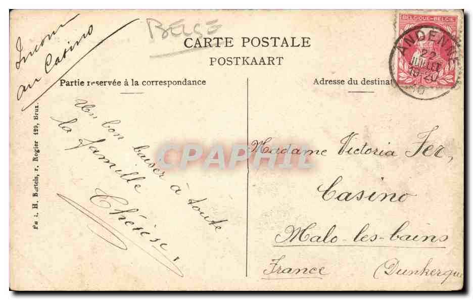 Belgie Belgique CPA Andenne Ecole Normale — Back