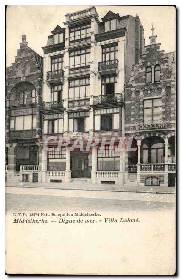 Belgie Belgique CPA Middelkerke Digue de la mer Villa Lakme