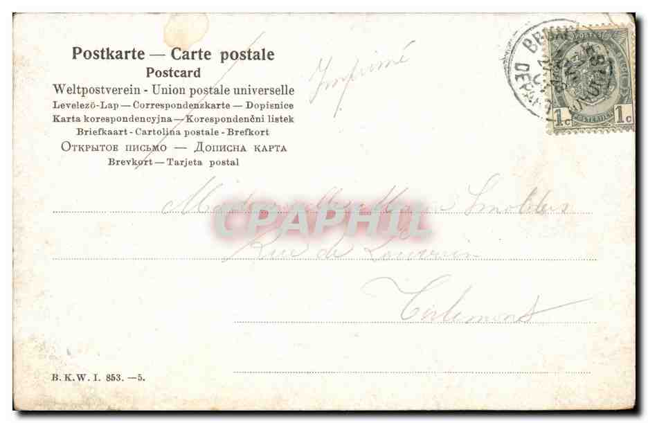 Belgie Belgique CPA Couple — Rückseite
