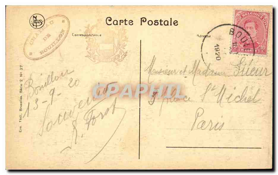 Belgie Belgique CPA Bouillon Le chateau — Rückseite