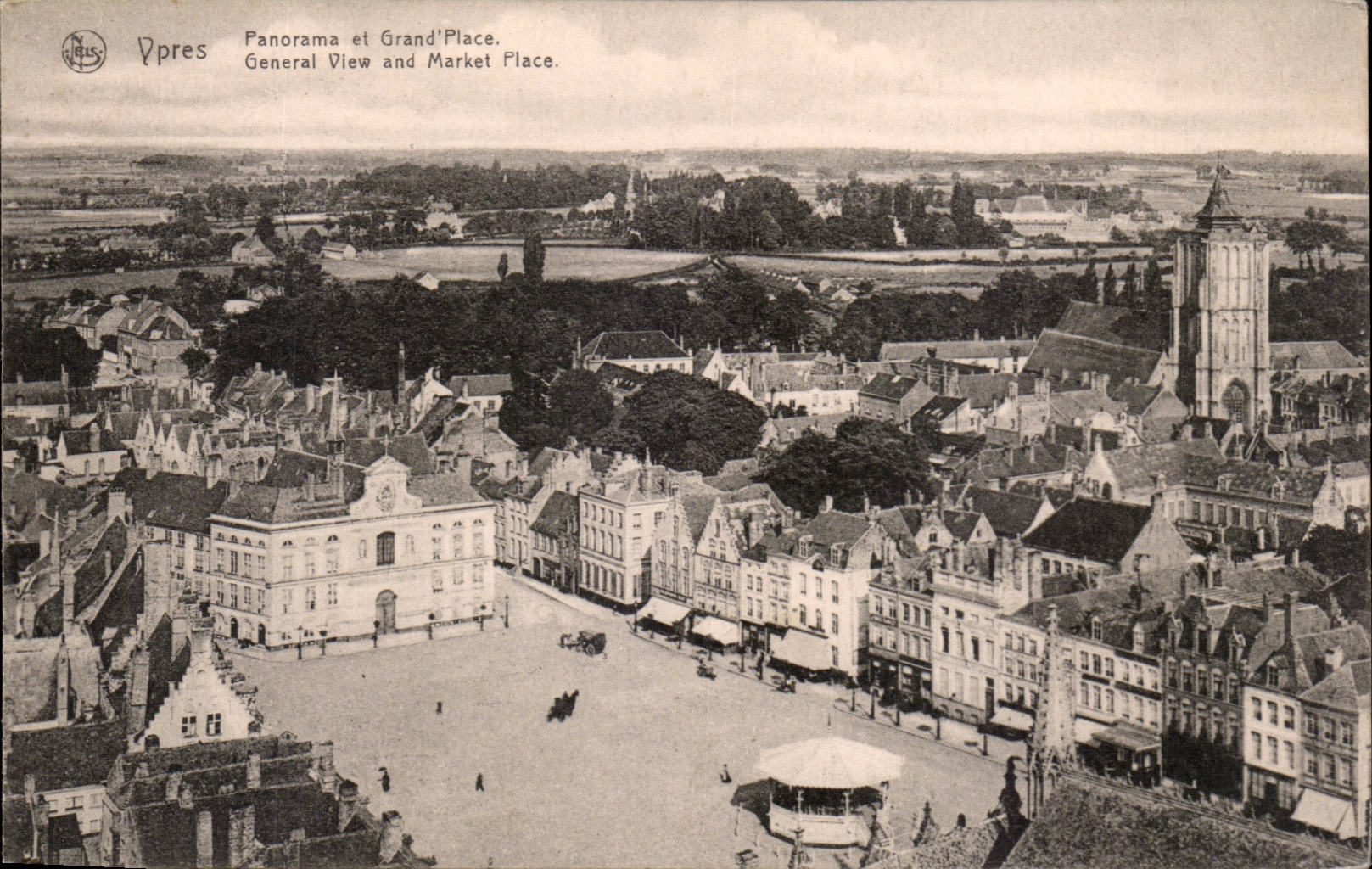 Yperen — Panorama et Grand'Place — Nels