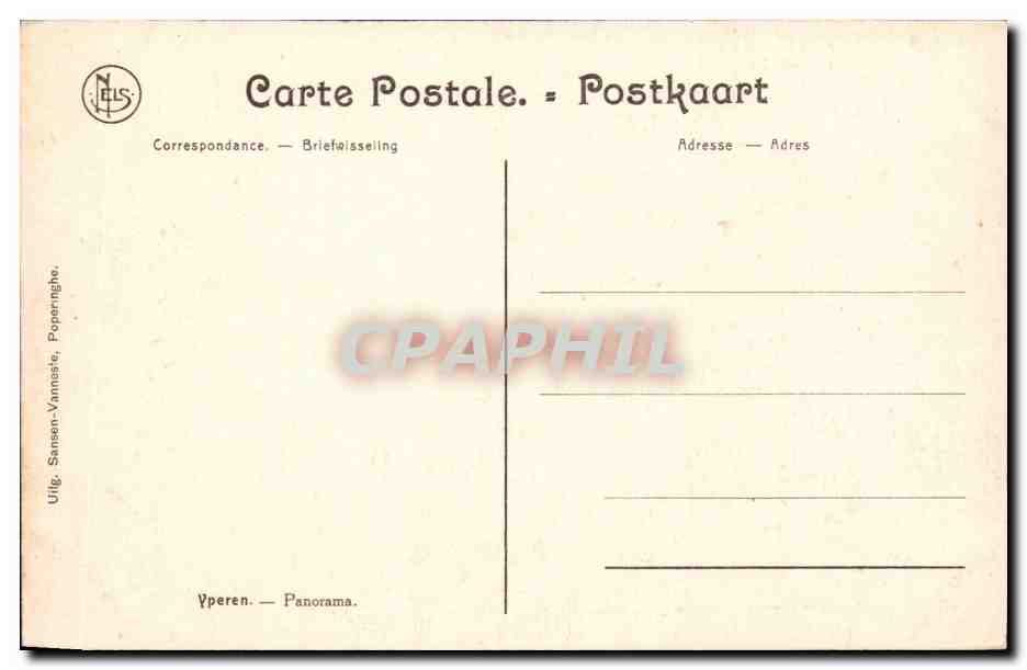 Belgique Belgie CPA Ypres Panorama — Rückseite