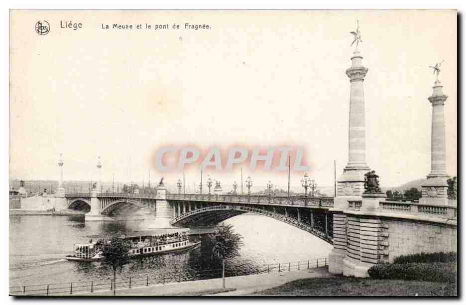 Belgie Belgique CPA Liege La meuse et le pont de Fragnee
