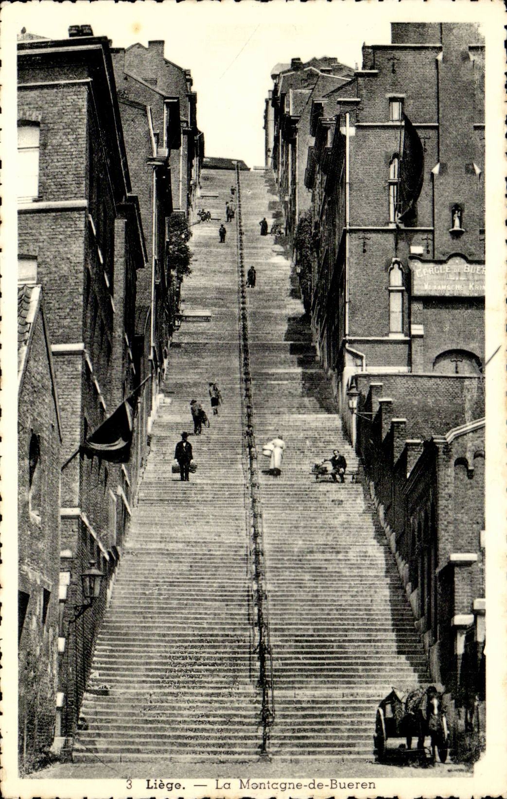 Belgie Belgique CPA Liege La montagne de Bueren