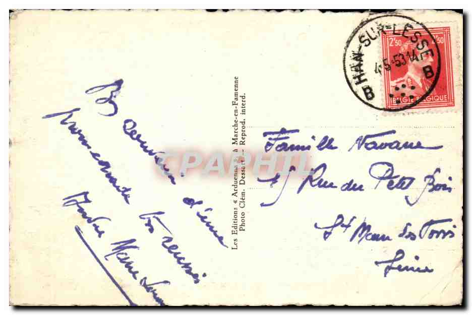 Han-sur-Lesse — Intérieur de la Grotte : le lac d'embarquement — Éditions & Arduennes, n°2144 — Verso
