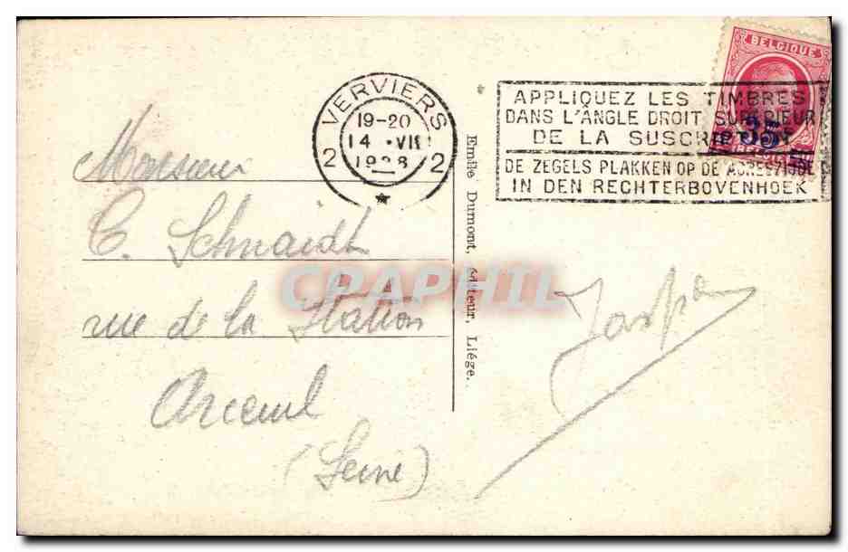 Belgie Belgique CPA Barrage de la Gileppe le lion — Back