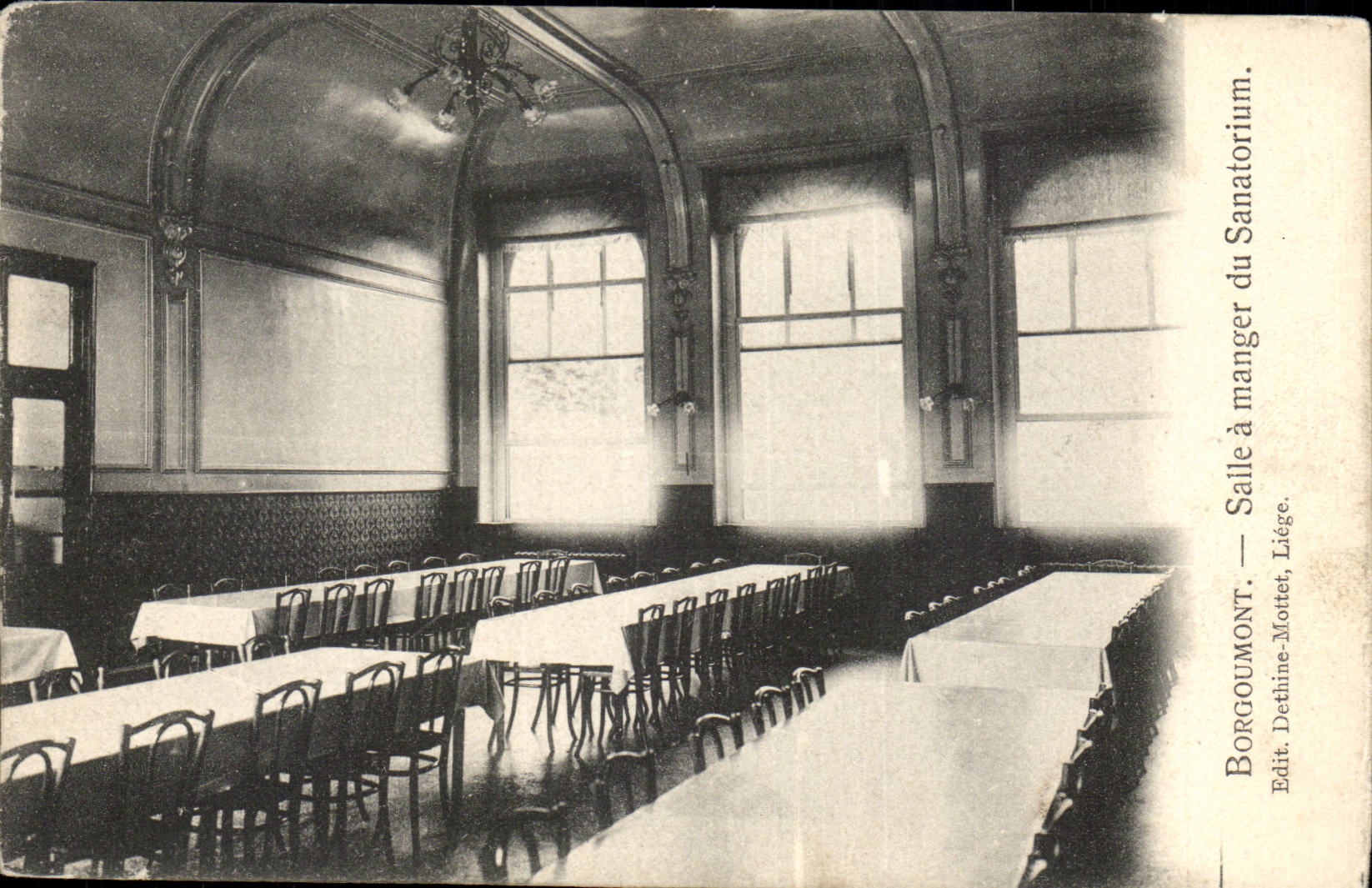 Borgoumont — Salle à manger du Sanatorium — Edit. Dethine-Mottet, Liège