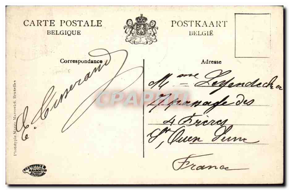 CPA Belgique Gand Banque nationale — Rückseite