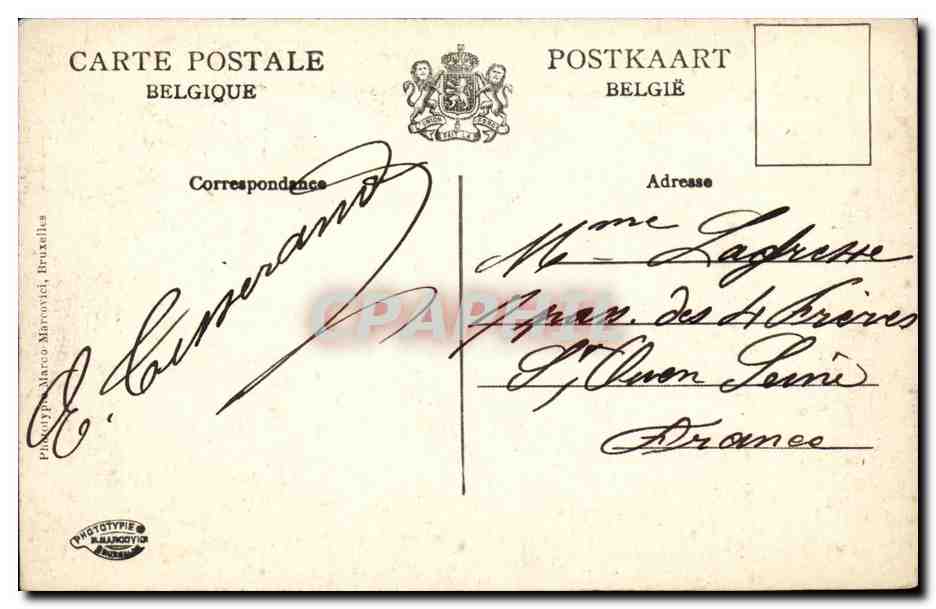 CPA Belgique Gand Eglise Saint Pierre L'Escaut — Rückseite