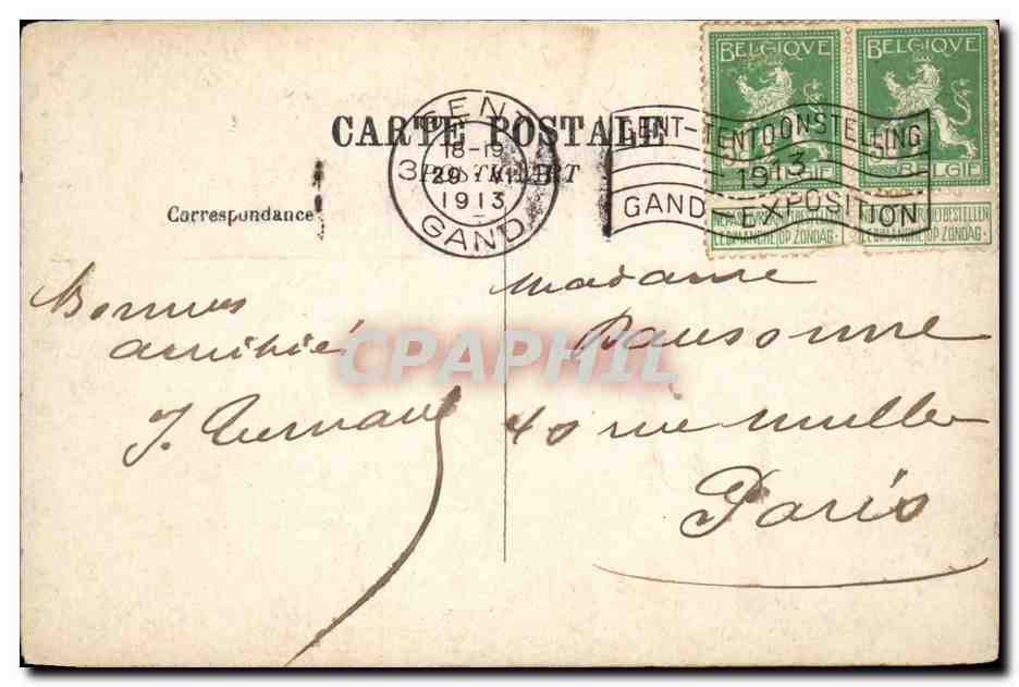 Exposition Internationale de Gand 1913 — La Cour d'Honneur — éditeur non identifié — Reverso