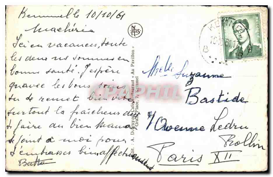 CPA Belgique Mont Kemmel Memorial francais — Rückseite