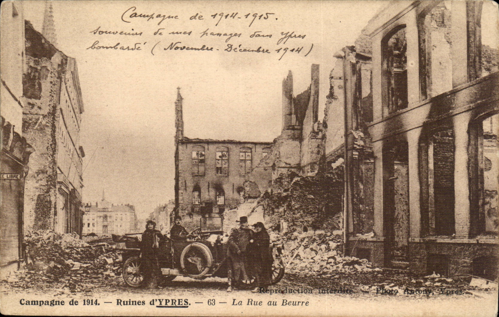 Ruines d'Ypres — La Rue au Beurre — Photo Aronys, Ypres — n°63