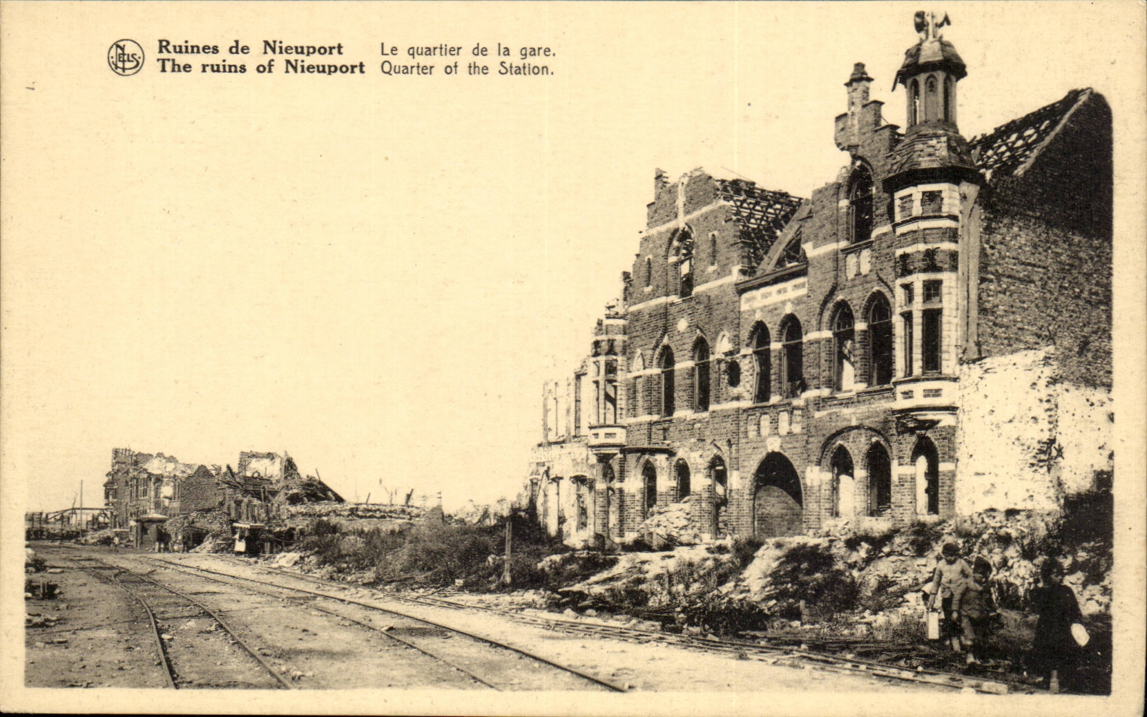 CPA Belgique Nieuport Le quartier de la gare