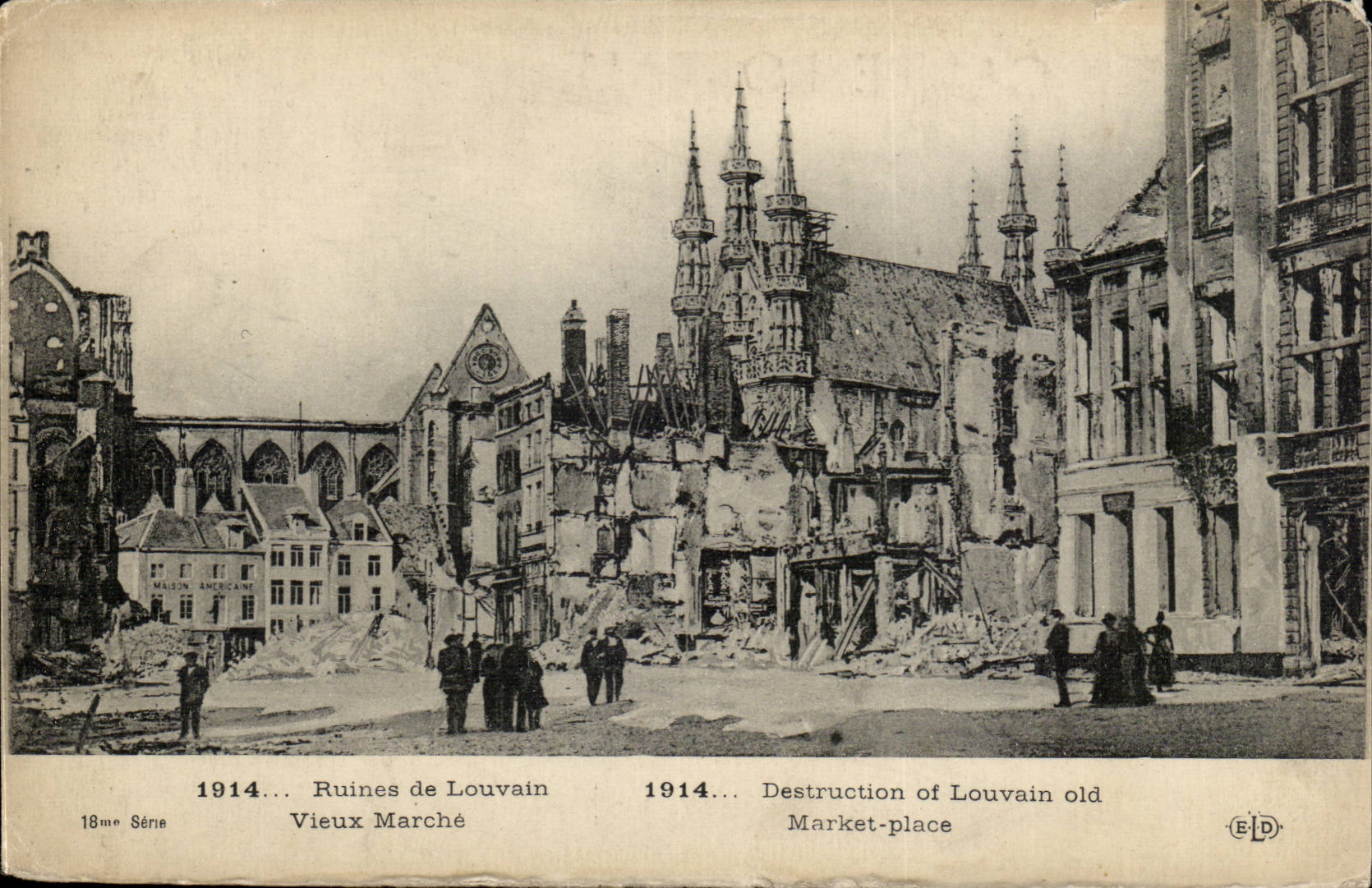 CPA Belgique Ruines de Louvain Vieux marche