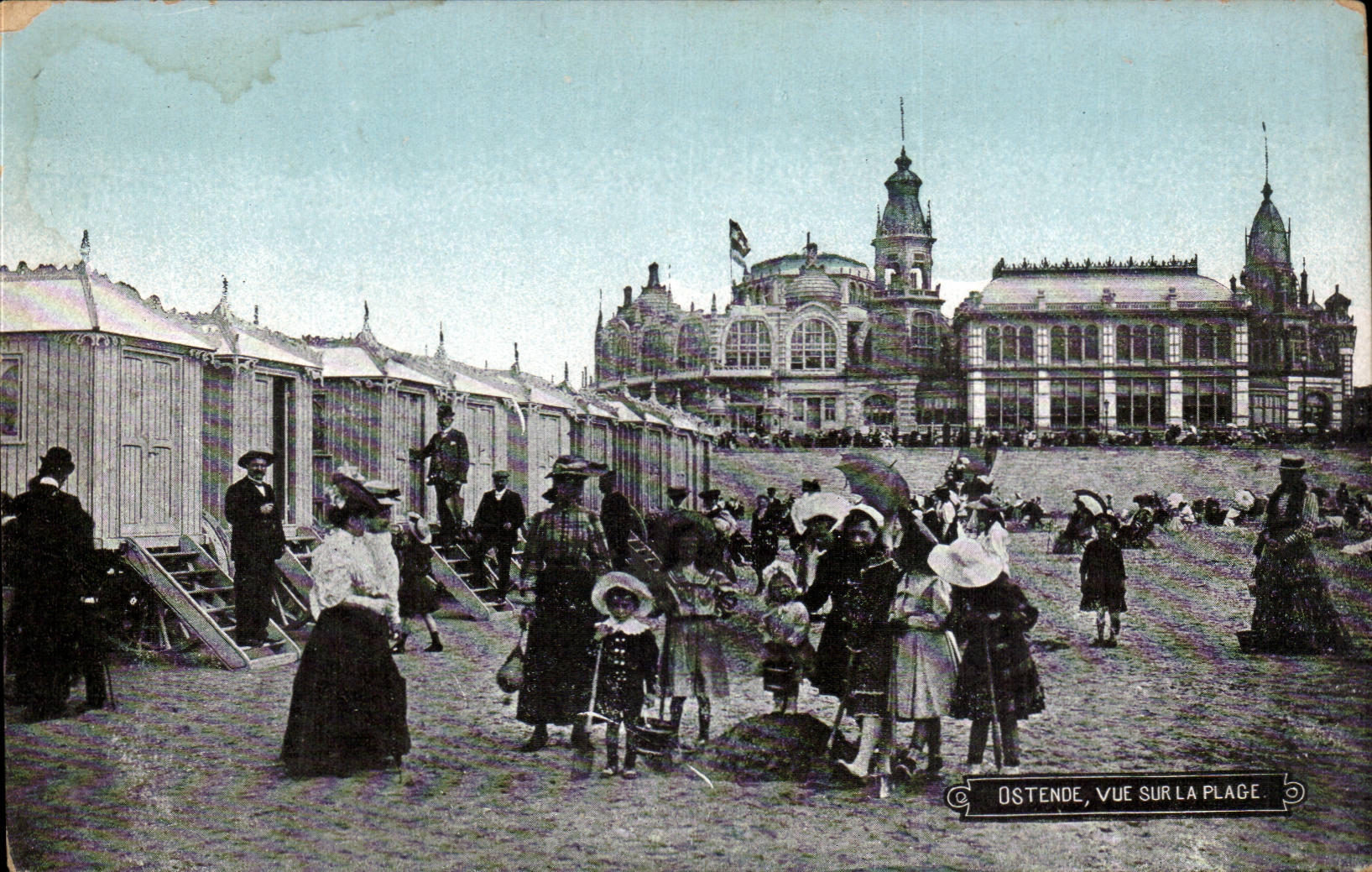 CPA Belgique Ostende Vue sur la plage