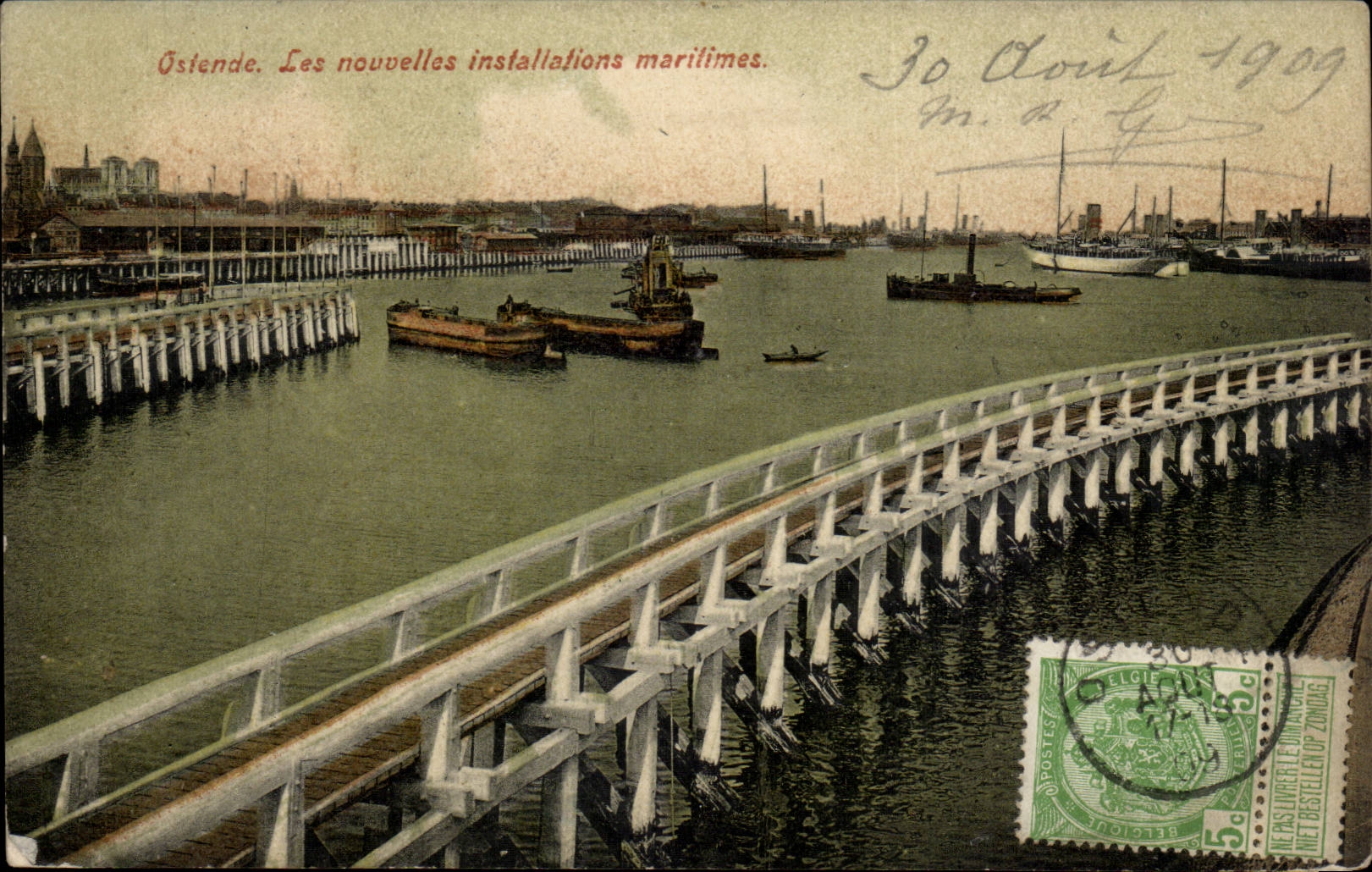 CPA Belgique Ostende Les nouvelles installations maritimes