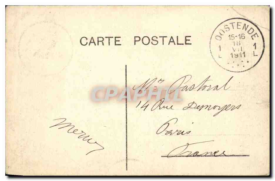 CPA Belgique Ostende Le port maritime — Rückseite