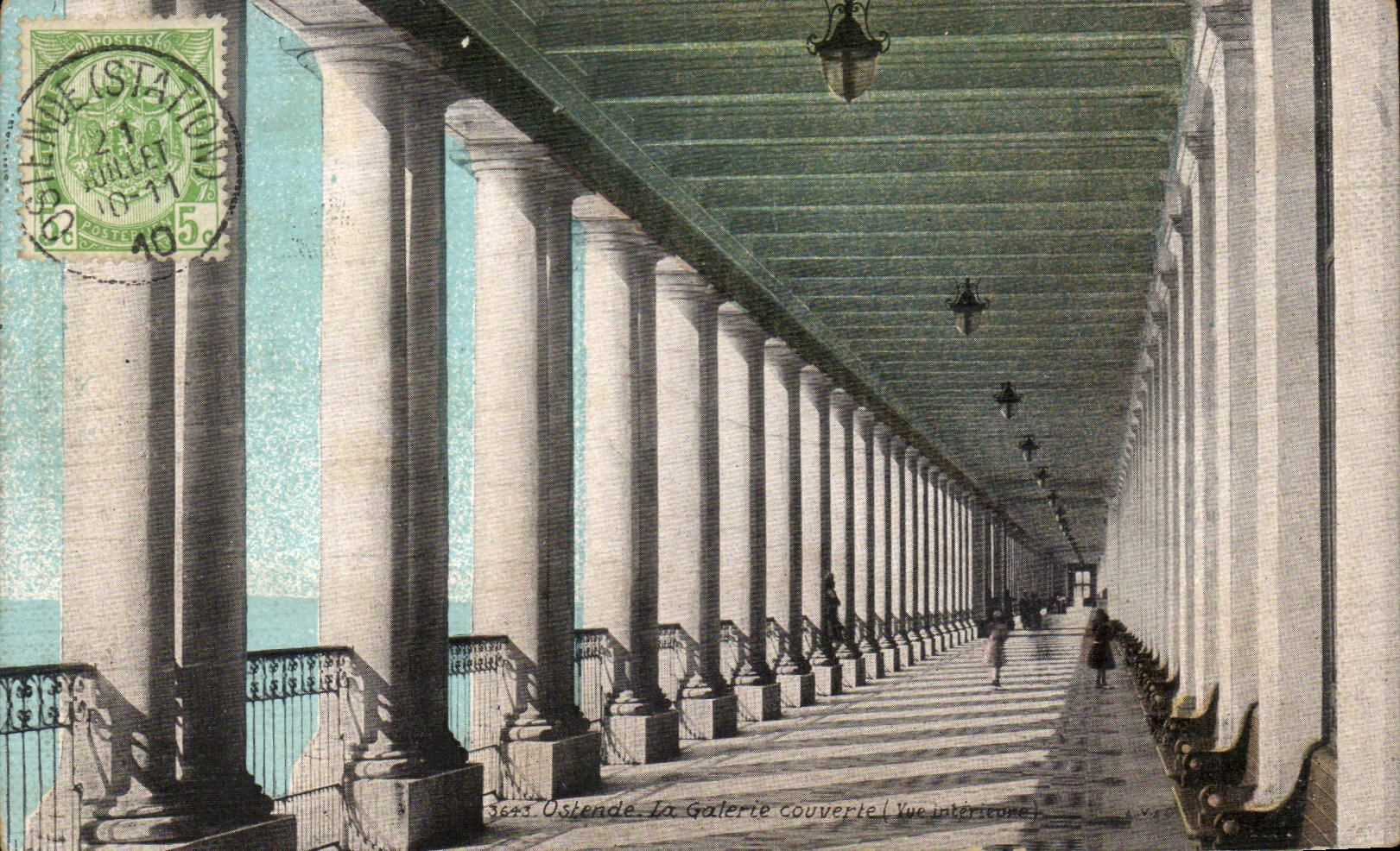 CPA Belgique Ostende La galerie couverte