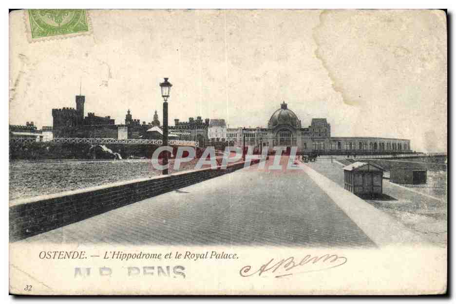 CPA Belgique Ostende L'hippodrome et le royal Palace