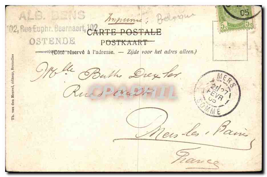 CPA Belgique Ostende L'hippodrome et le royal Palace — Rückseite